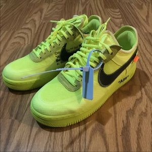 Nike Off White Air Force 1 Volt Men’s Sneakers  8